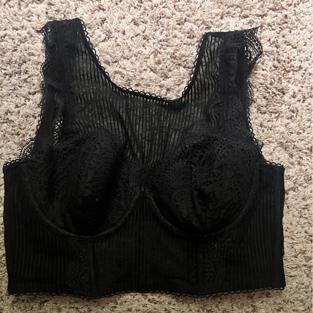 Victoria's Secret Black Mesh Bralette